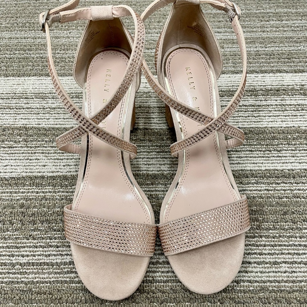 Gorgeous Kelly & Katie Sparkly Nude Heels - Picture 1 of 5